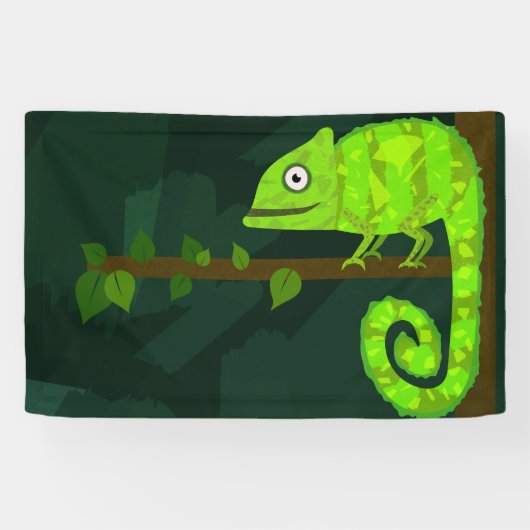 Grünes niedliches Chamäleon Banner (Horizontal)