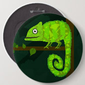 Grünes niedliches Chamäleon Button (Vorne & Hinten)