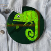 Grünes niedliches Chamäleon Button (Beispiel)