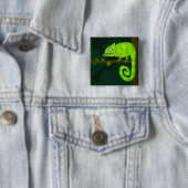 Grünes niedliches Chamäleon Button (Beispiel)