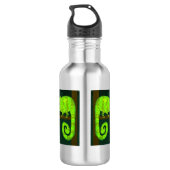 Grünes niedliches Chamäleon Edelstahlflasche (Rückseite)
