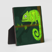 Grünes niedliches Chamäleon Fotoplatte (Vorderseite)