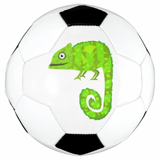 Grünes niedliches Chamäleon Fußball (Vorderseite)