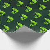 Grünes niedliches Chamäleon Geschenkpapier (Ecke)