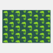 Grünes niedliches Chamäleon Geschenkpapier Set (Vorderseite 3)