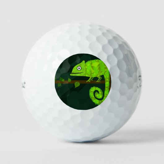 Grünes niedliches Chamäleon Golfball (Vorderseite)