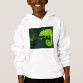 Grünes niedliches Chamäleon Hoodie (Vorderseite)
