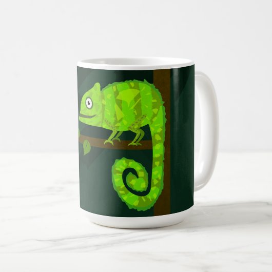 Grünes niedliches Chamäleon Kaffeetasse (VorderseiteRechts)
