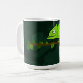 Grünes niedliches Chamäleon Kaffeetasse (Vorderseite Links)