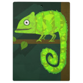 Grünes niedliches Chamäleon Klemmbrett (Rückseite)