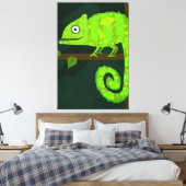 Grünes niedliches Chamäleon Leinwanddruck (Insitu (Schlafzimmer))