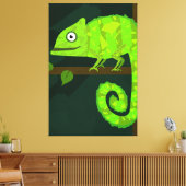 Grünes niedliches Chamäleon Leinwanddruck (Insitu (Wohnzimmer))