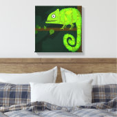 Grünes niedliches Chamäleon Leinwanddruck (Insitu (Schlafzimmer))