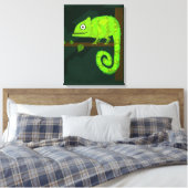 Grünes niedliches Chamäleon Leinwanddruck (Insitu (Schlafzimmer))