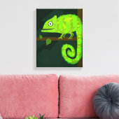 Grünes niedliches Chamäleon Leinwanddruck (Insitu (Wohnzimmer))