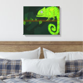 Grünes niedliches Chamäleon Leinwanddruck (Insitu (Schlafzimmer))