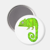 Grünes niedliches Chamäleon Magnet (Vorderseite/Rückseite)