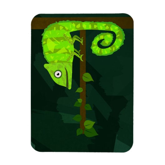 Grünes niedliches Chamäleon Magnet (Vertikal)