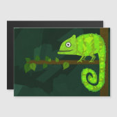 Grünes niedliches Chamäleon Magneteinladung (Vorne/Hinten)
