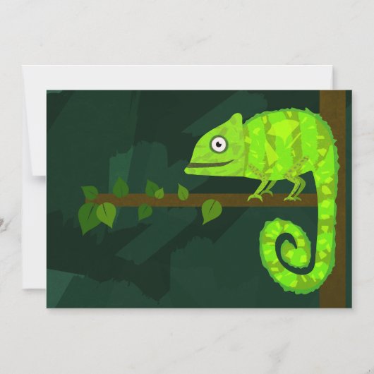 Grünes niedliches Chamäleon Magneteinladung (Vorderseite)