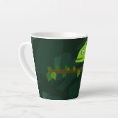 Grünes niedliches Chamäleon Milchtasse (Linke Ecke)