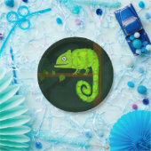 Grünes niedliches Chamäleon Pappteller (Party)