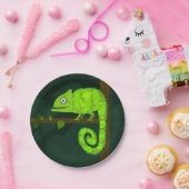 Grünes niedliches Chamäleon Pappteller (Party)