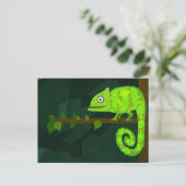 Grünes niedliches Chamäleon Postkarte (Stehend Vorderseite)