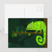 Grünes niedliches Chamäleon Postkarte (Vorne/Hinten)