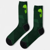 Grünes niedliches Chamäleon Socken (Linkes Detail)