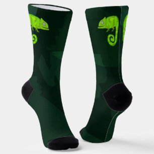 Grünes niedliches Chamäleon Socken