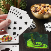 Grünes niedliches Chamäleon Spielkarten (In Situ)