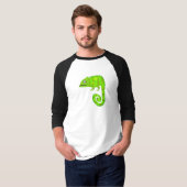 Grünes niedliches Chamäleon T-Shirt (Vorne ganz)