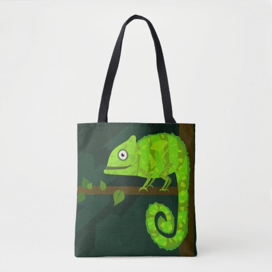 Grünes niedliches Chamäleon Tasche (Vorderseite)