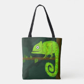 Grünes niedliches Chamäleon Tasche (Rückseite)