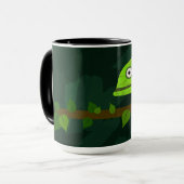 Grünes niedliches Chamäleon Tasse (Vorderseite Links)