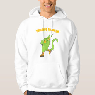 Grünes niedliches Monster für Skate Hoodie