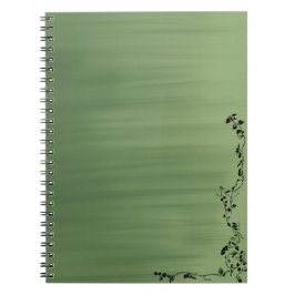 Grünes Notizbuch mit floralem Akzent – Stylishes J Notizblock