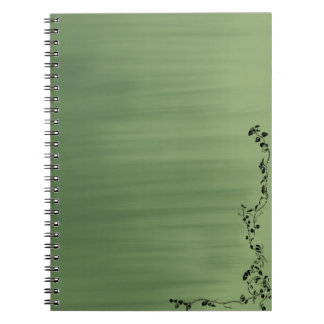 Grünes Notizbuch mit floralem Akzent – Stylishes J Notizblock