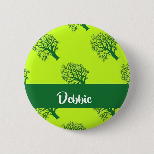 Grünes Oakbaummuster Button (Vorderseite)