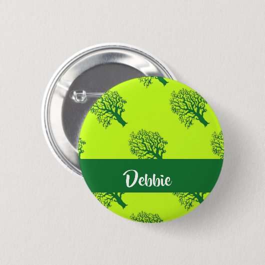 Grünes Oakbaummuster Button (Vorne & Hinten)