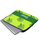 Grünes Oakbaummuster Laptopschutzhülle (Vorne Knopf)