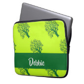 Grünes Oakbaummuster Laptopschutzhülle (Vorderseite Links)