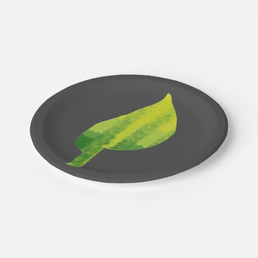 Grünes Öko Design Pappteller (Schrägansicht)