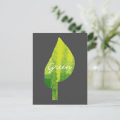 Grünes Öko Design Postkarte (Stehend Vorderseite)