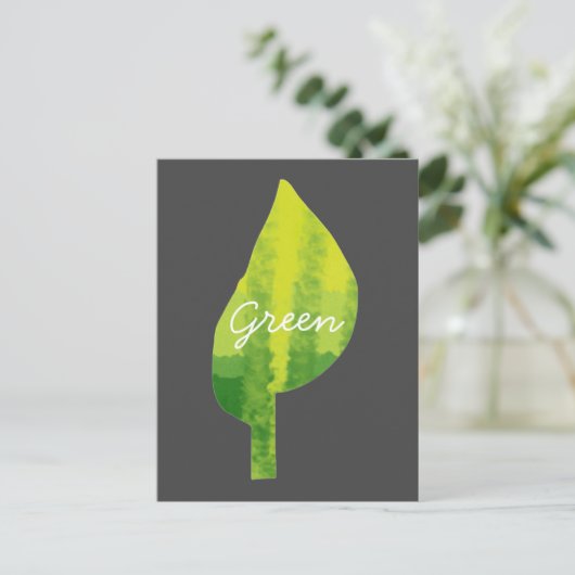Grünes Öko Design Postkarte (Stehend Vorderseite)