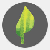 Grünes Öko Design Runder Aufkleber (Vorderseite)