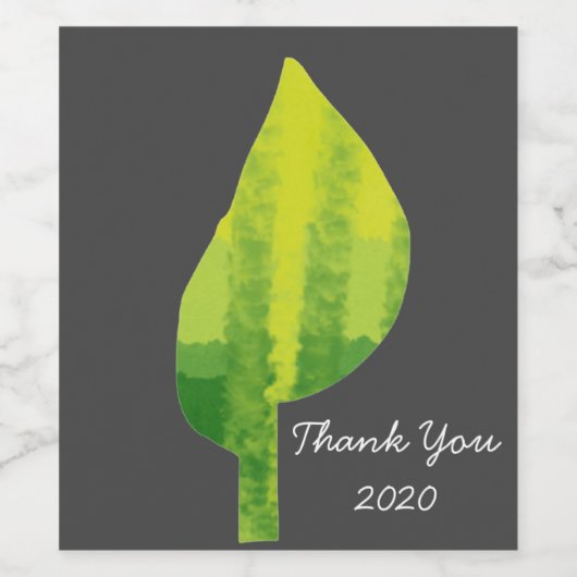 Grünes Öko Design Weinetikett (Einzelnes Label)