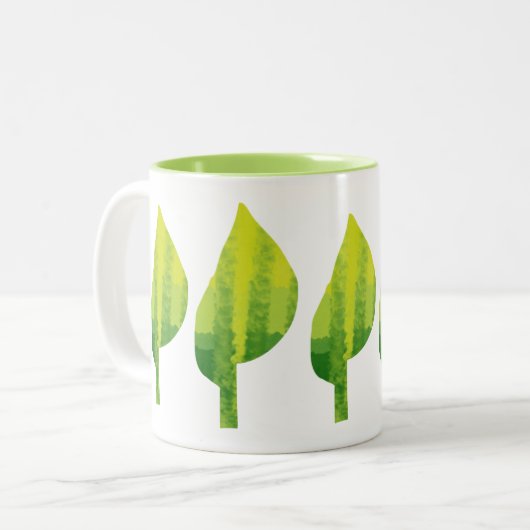 Grünes Öko Design Zweifarbige Tasse (Vorderseite Links)
