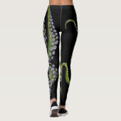 Grünes Oktopus Schwarz Leggings (Rückseite)